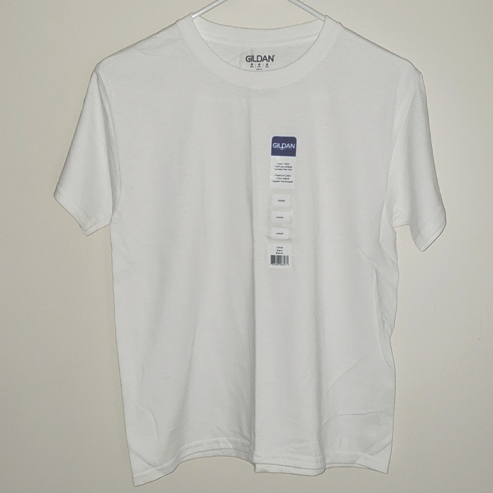 2 Gildan White TShirts Youth